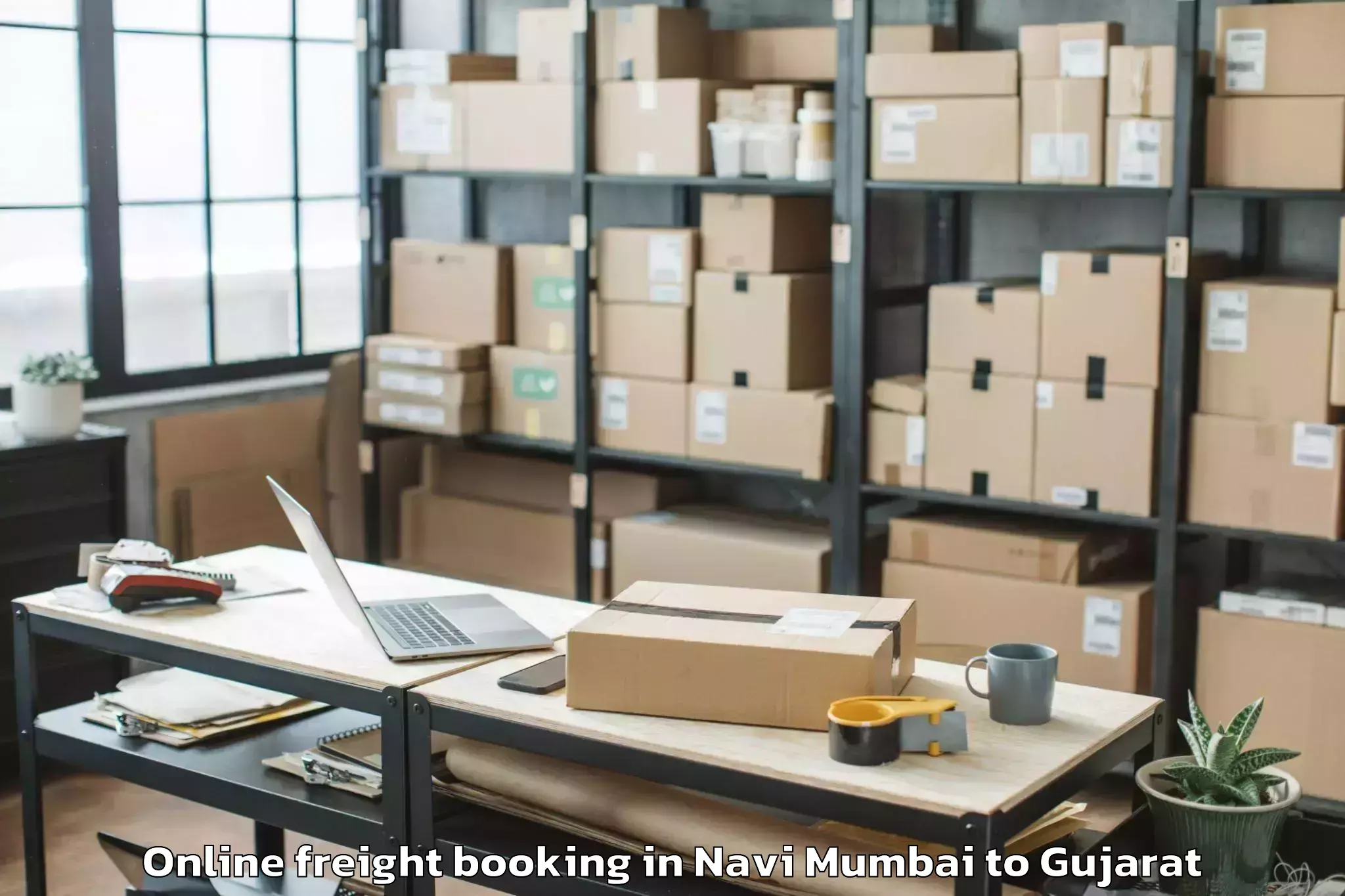 Top Navi Mumbai to Savar Kundla Online Freight Booking Available